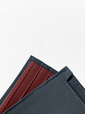 Navy Wallet, Passcase Wallet, Bifold Leather Wallet, Leather Wallet, Custom Made Wallet, Handmade Wallet, Navy Leather Wallet, NYC Accessory, Fashion Accessory, Men Accessory, Man Accessory, Jebranco New York, NYC Boutique, Jebranco Accessory, Free Shipping NYC, New York City Online Store, NYC Shoe Store, Fold Closure Wallet