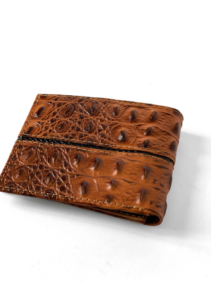 Leather Passcase Wallet, Leather Wallet, Custom Made Wallet, Handmade Wallet, Tan Leather Wallet, NYC Accessory, Fashion Accessory, Men Accessory, Man Accessory, Jebranco New York, NYC Boutique, Jebranco Accessory, Free Shipping NYC, New York City Online Store, NYC Shoe Store, Crocodile Leather, Alligator Leather, Fold Closure Wallet
